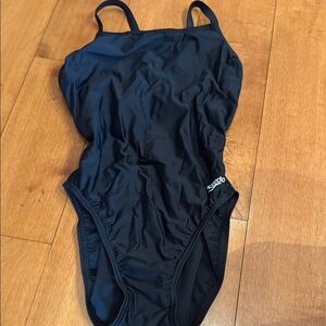 Speedo Women Black One-Piece Swimsuit